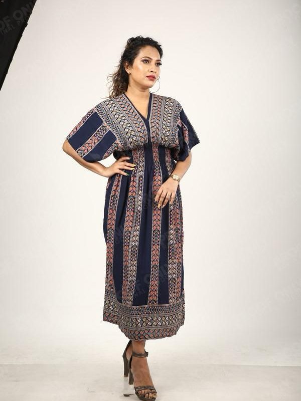 Graphic printed boho maxi dress