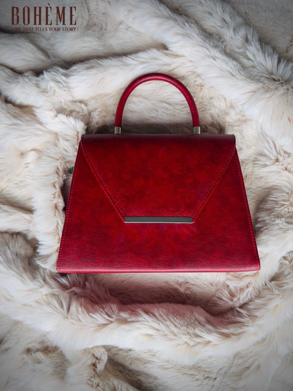 Boheme Luxe Envelope Handbag – Ruby Red