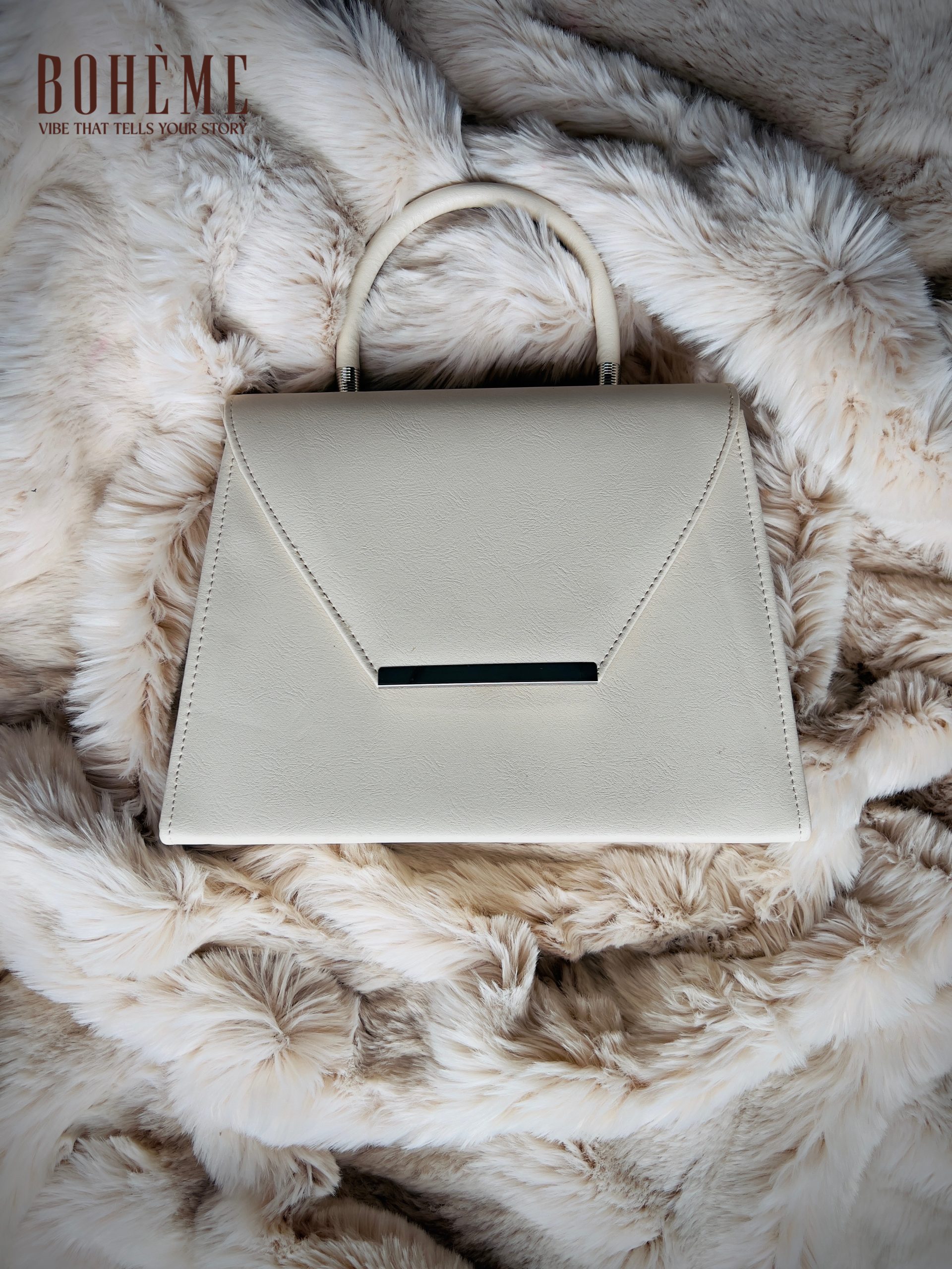 Boheme Luxe Envelope Handbag – Ivory White