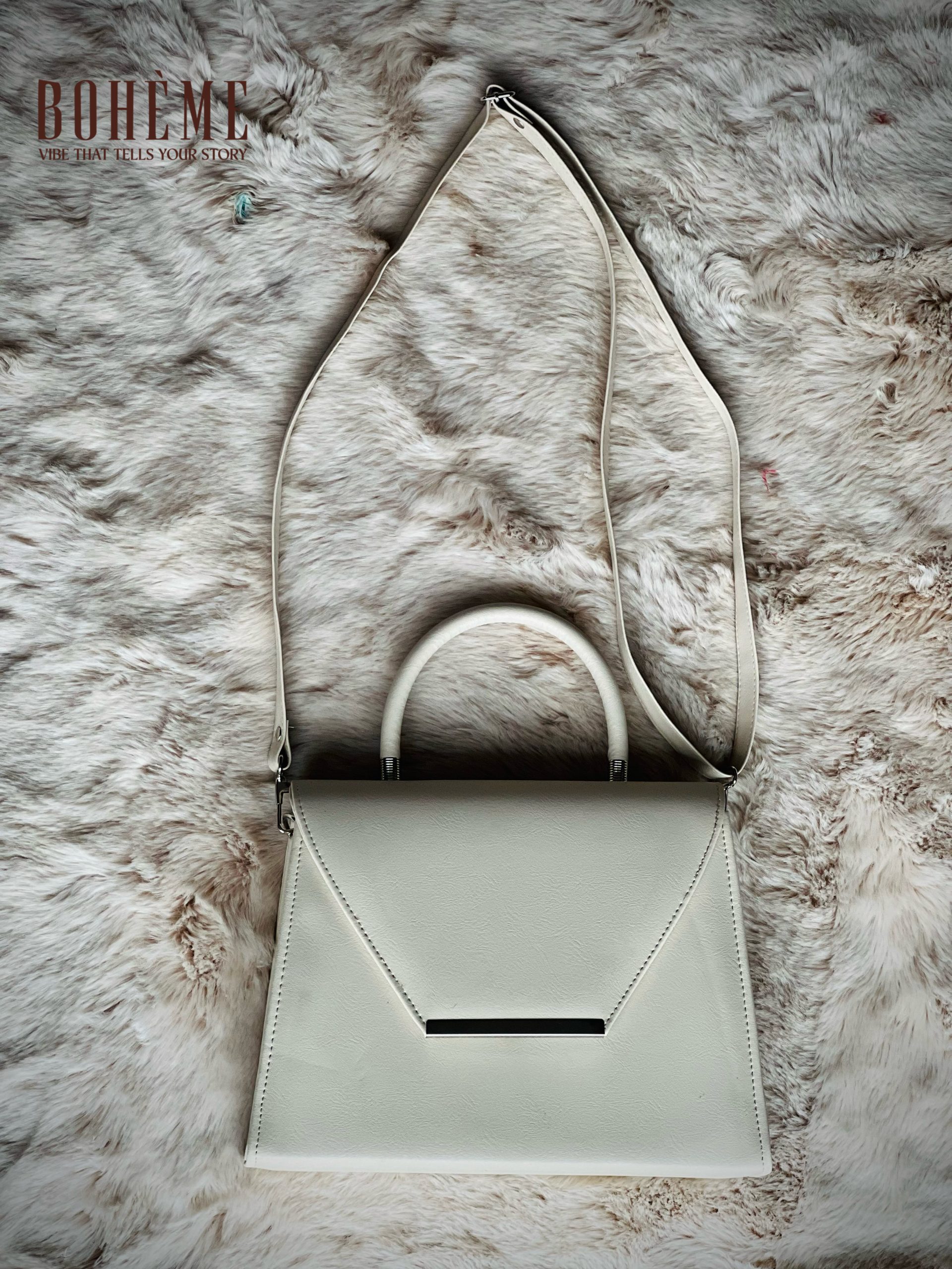 Boheme Luxe Envelope Handbag – Ivory White - Image 2