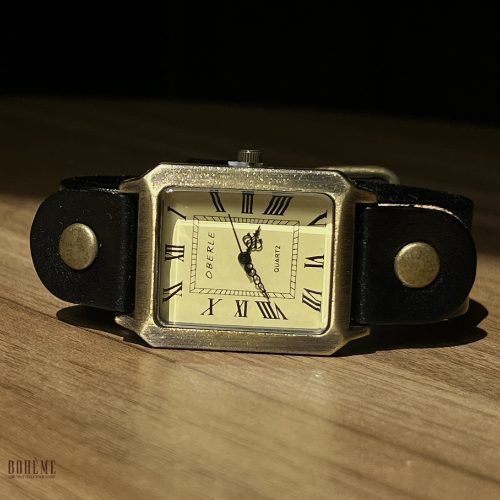Vintage Roman Dial Leather Strap Watch – Classic Retro Square Wrist Watch Sri Lanka