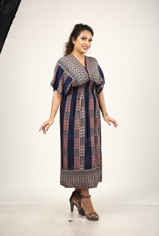 Graphic printed boho maxi dress