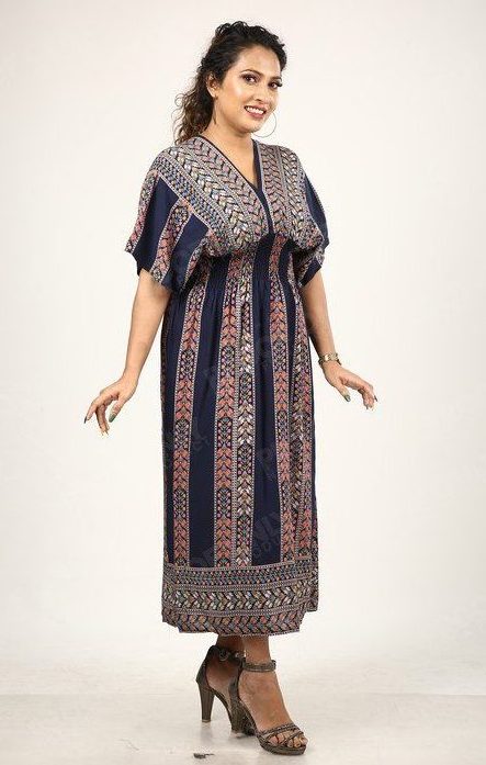 Graphic printed boho maxi dress